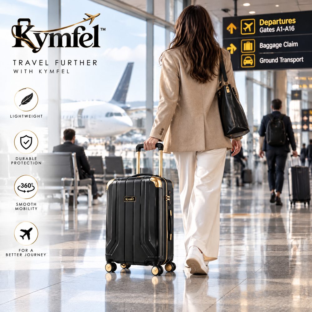 Black Hardside Spinner Luggage — photo 4