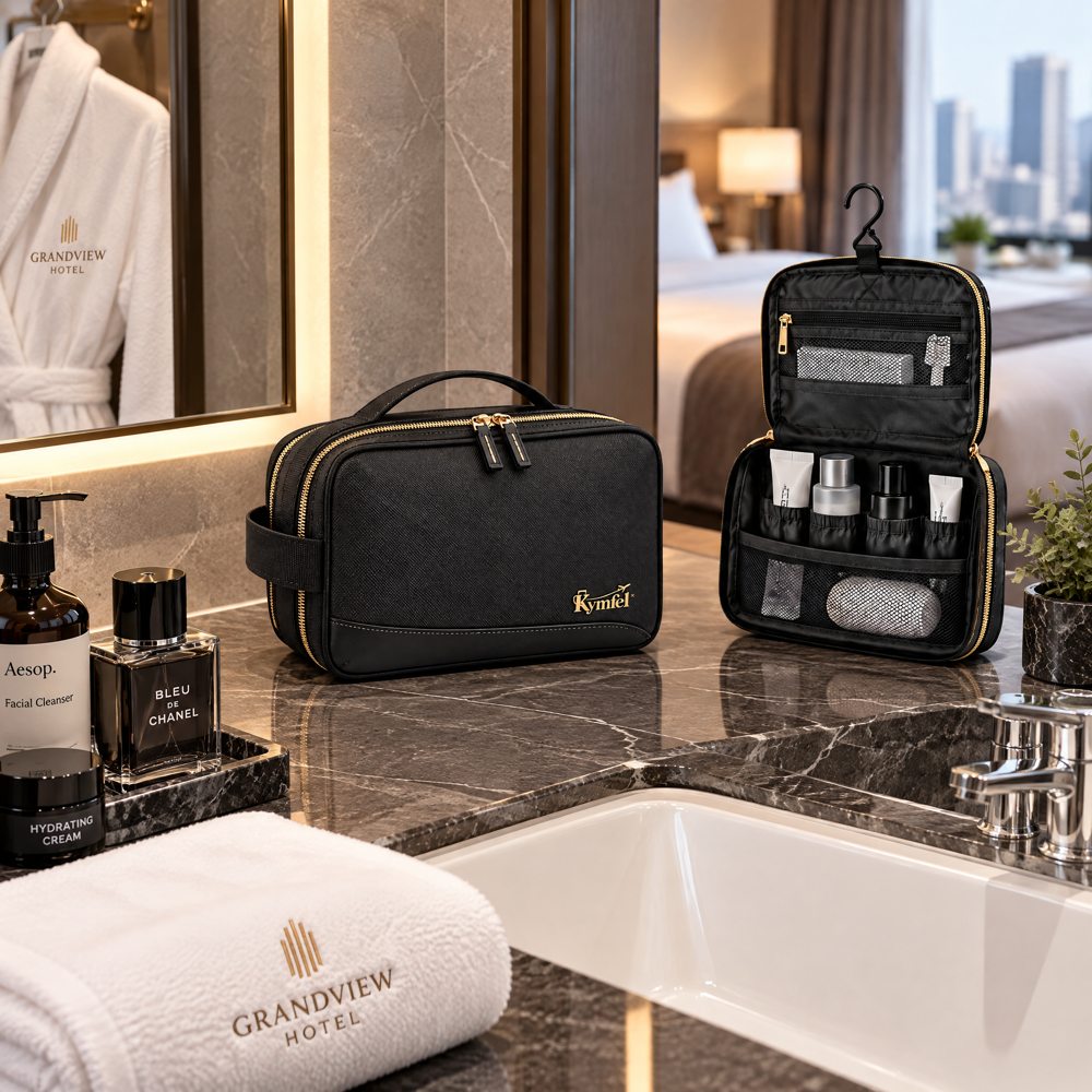 Black Hanging Toiletry Organizer Bag — view 4