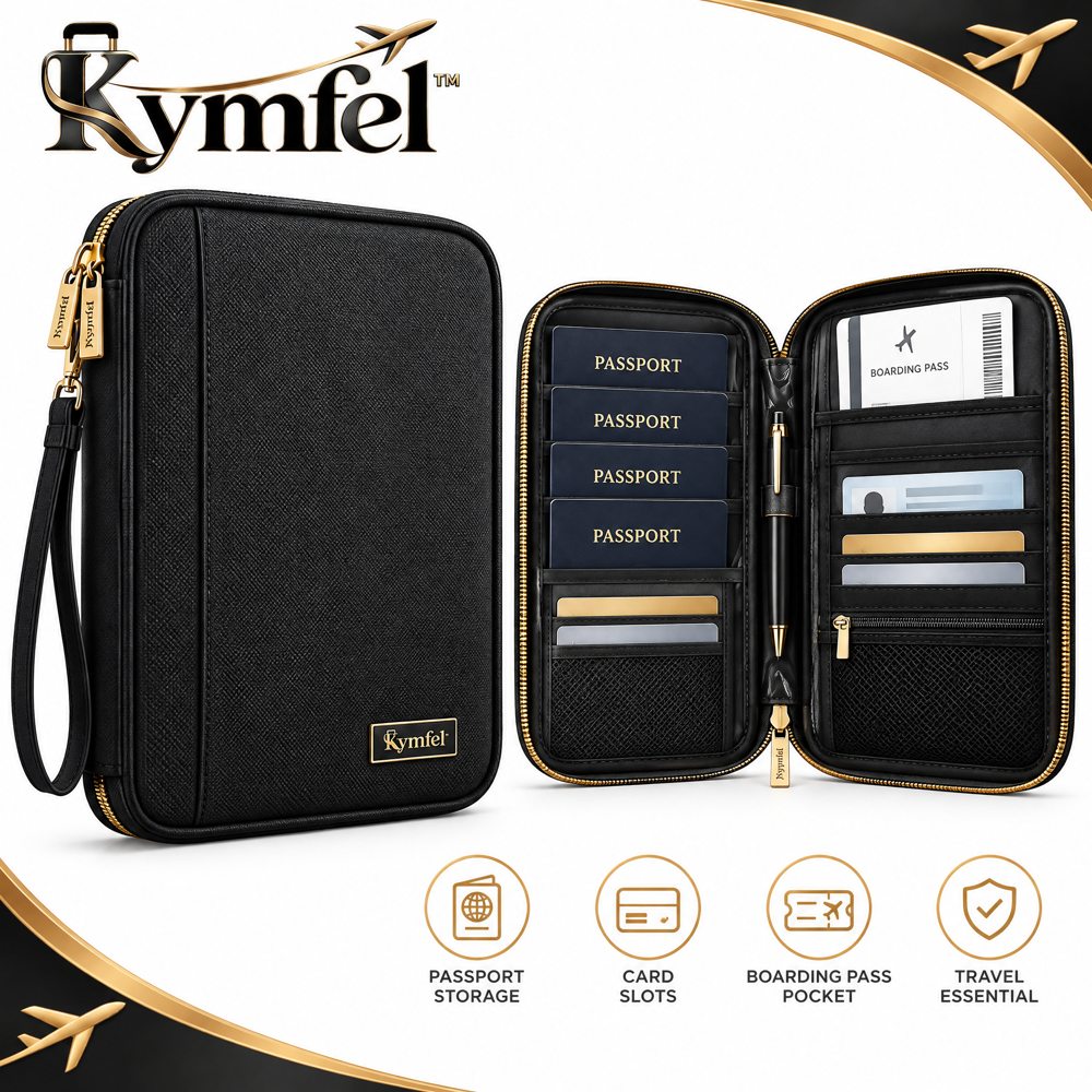Zippered Passport & Travel Document Wallet — view 1