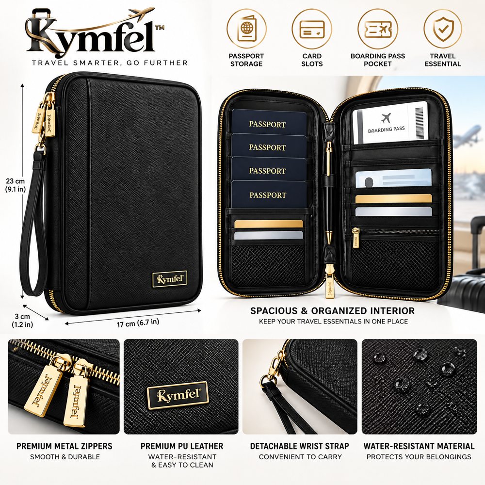 Zippered Passport & Travel Document Wallet — view 3