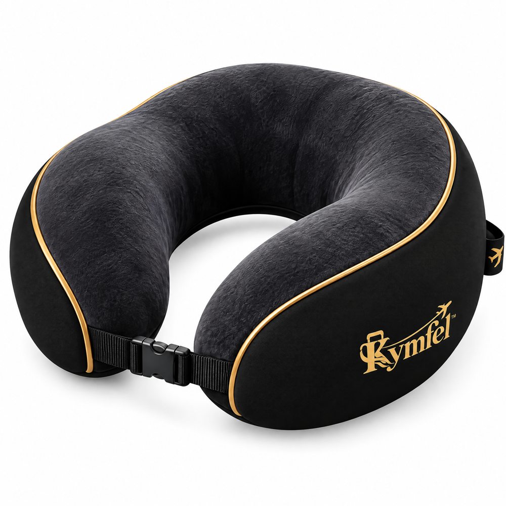 Black U-Shaped Travel Neck Pillow — view 2