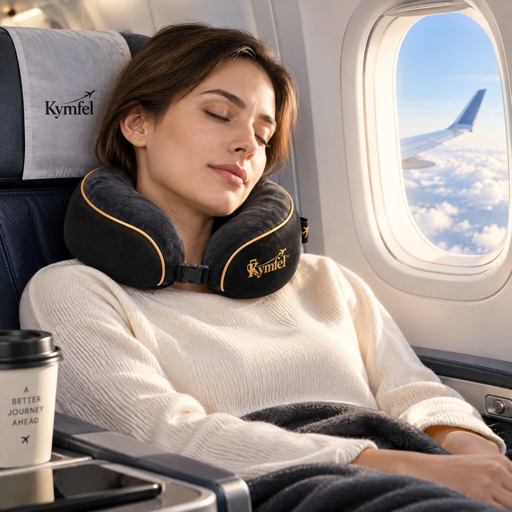 Black U-Shaped Travel Neck Pillow — view 4