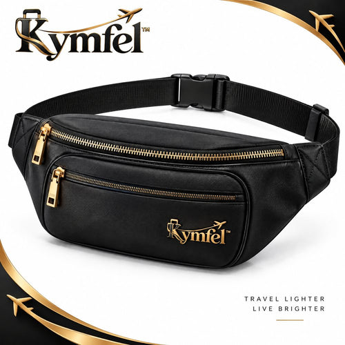 Black Belt Bag with Gold Zippers — view 1