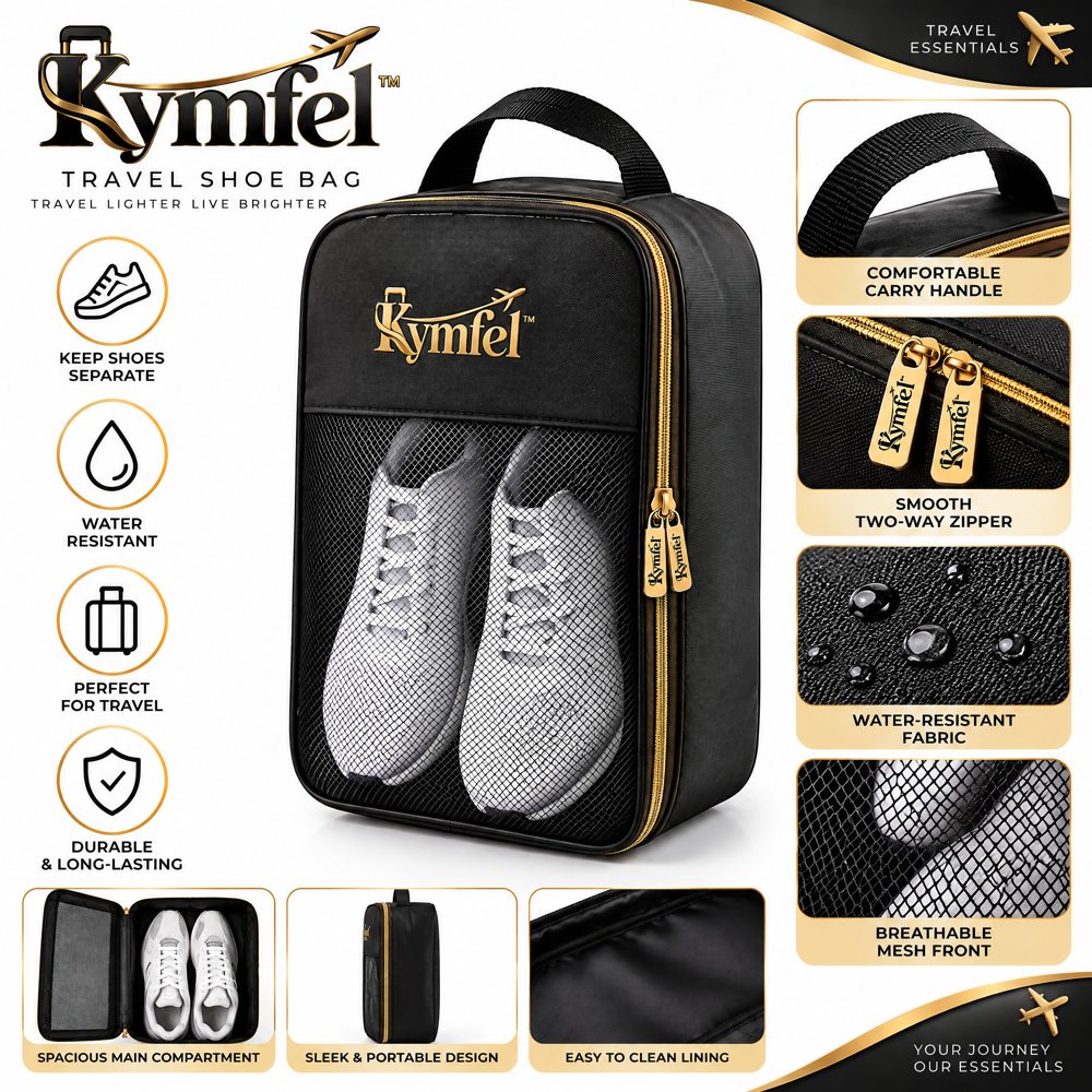 Black Travel Shoe Organizer Bag — view 3