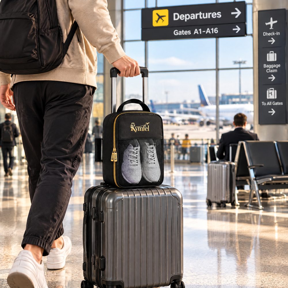 Black Travel Shoe Organizer Bag — view 4