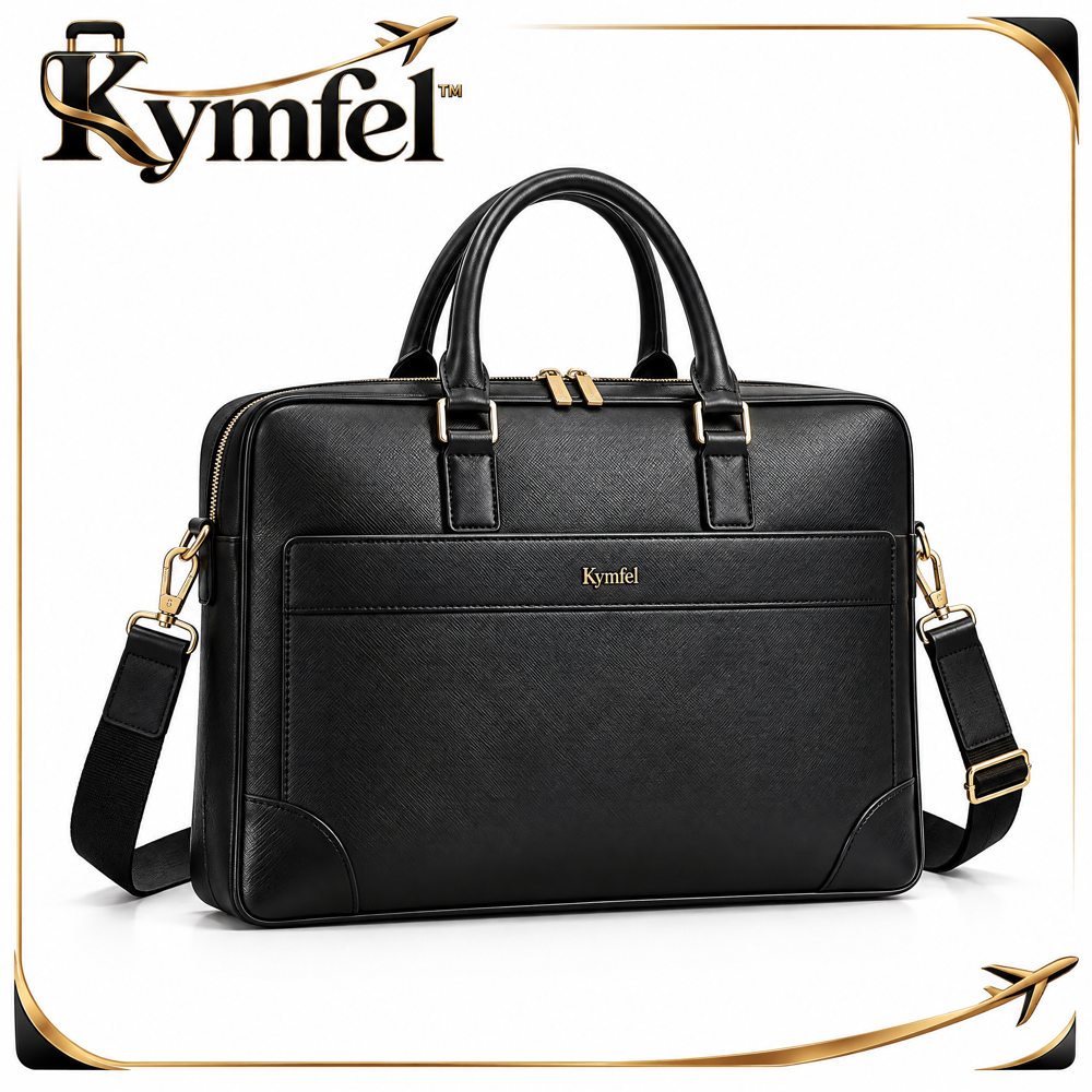 Black Business Laptop Tote Briefcase — view 1